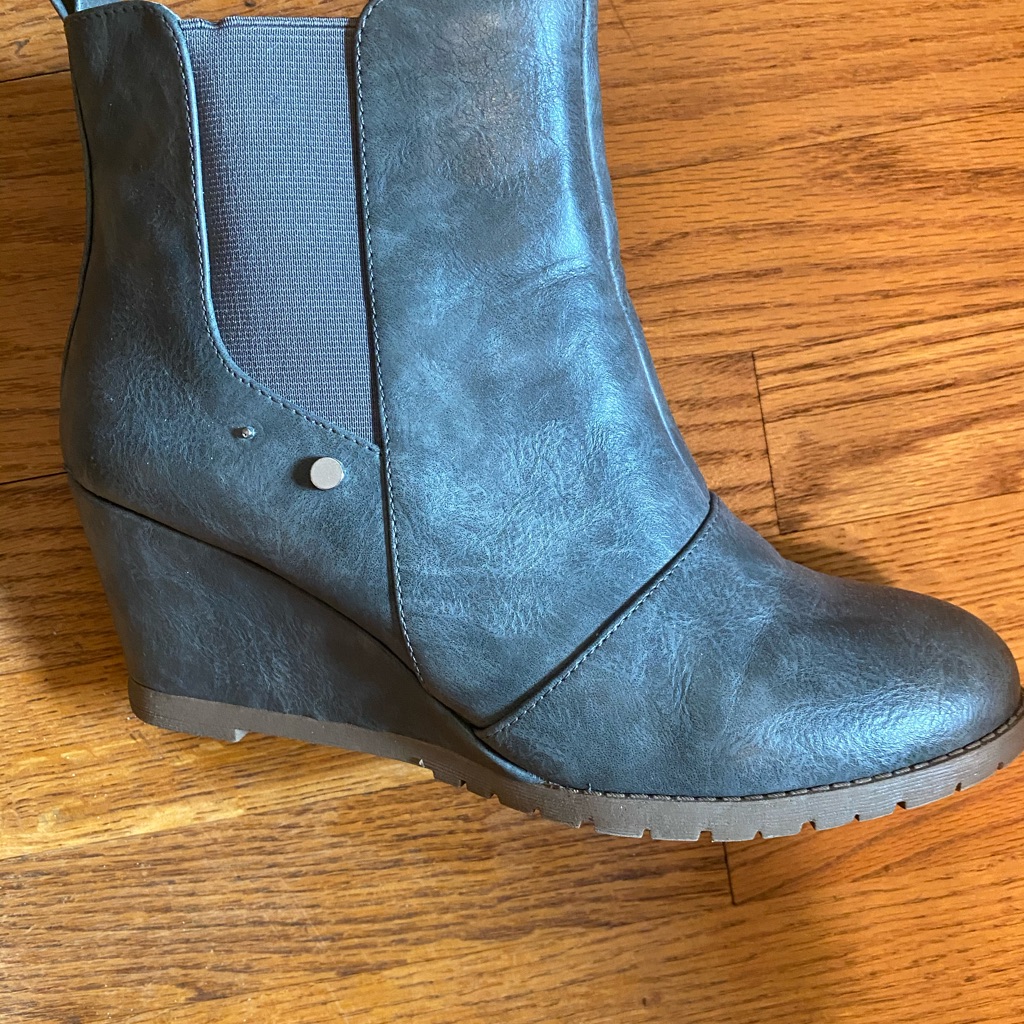 Grey Wedge Booties